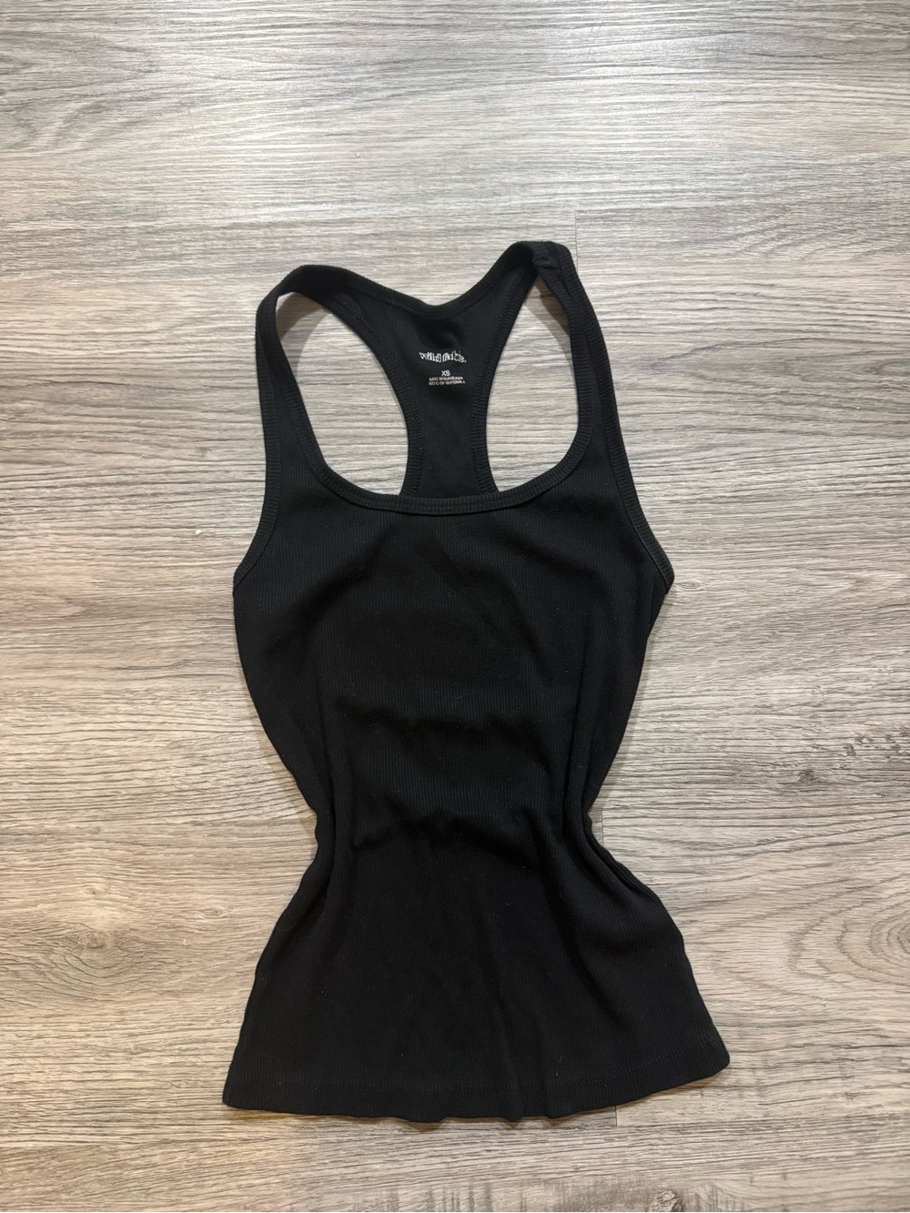 Black Ribbed Racerback Tank Top